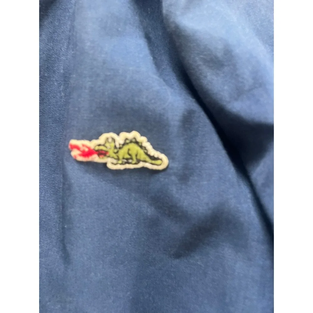 Vintage Sears Dragon Bomber Jacket Mens Large Navy Blue Full Zip Windbreaker 70s
